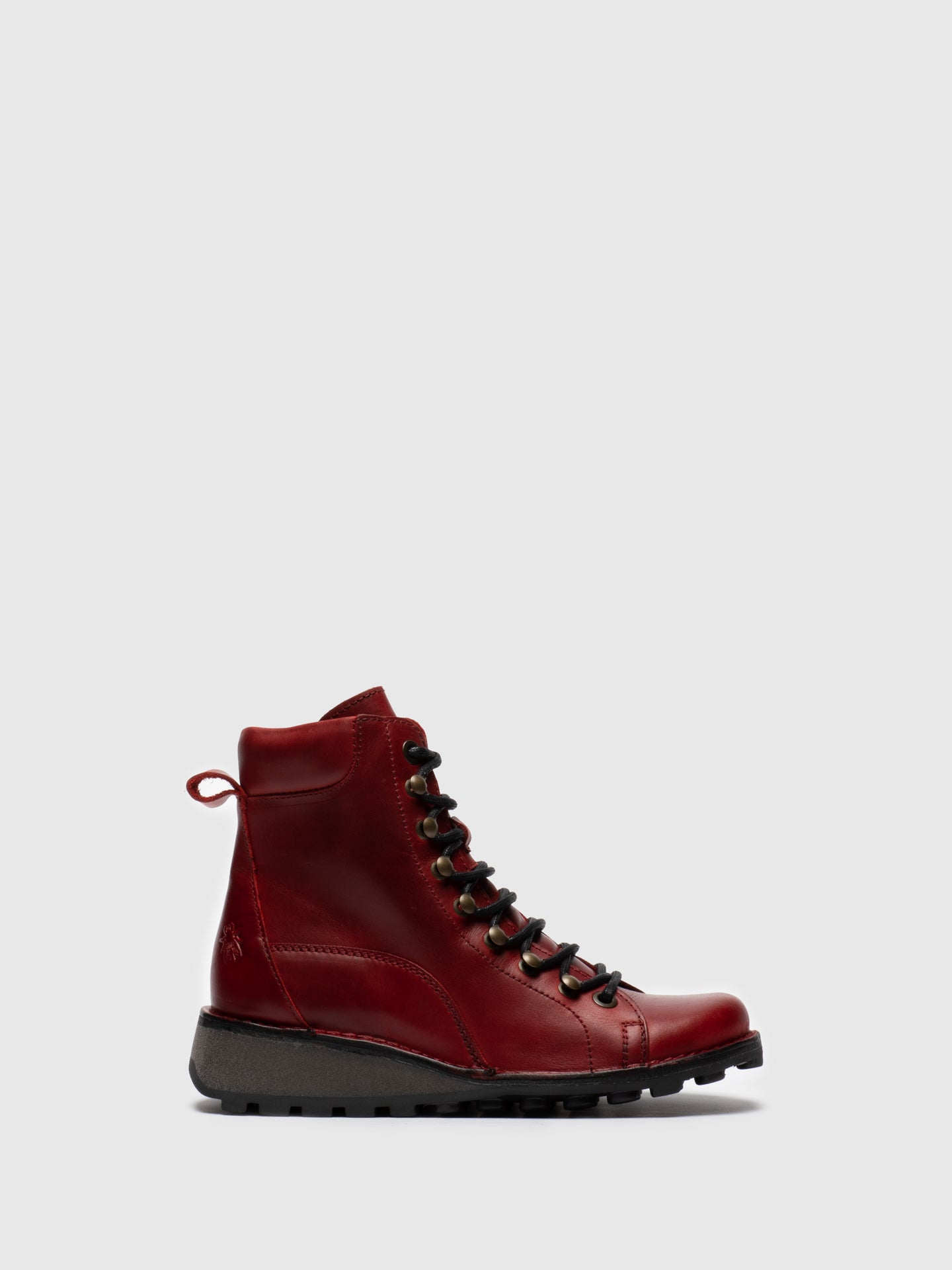 Fly London Red Lace-up Ankle Boots